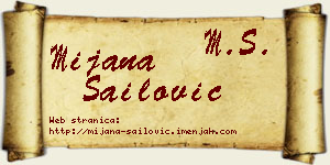 Mijana Sailović vizit kartica